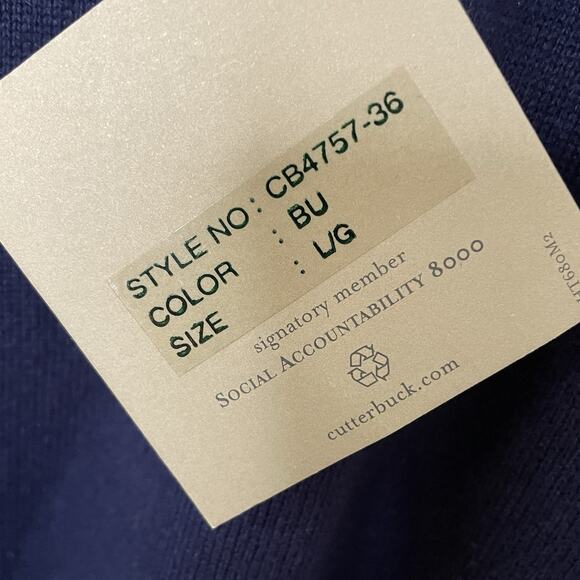 NWT Cutter and Buck Navy Blue Silk Lambswool Blend Sweater Vest Lightweight LRG - Picture 6 of 11